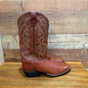 Tony Lama Mens 10.5 D Brandy Tan Smooth Ostrich Exotic Cowboy Boots TL06081 NEW